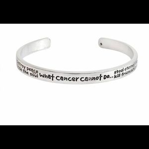 Cancer bracelet silver cuff
